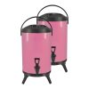SOGA 2X 12L Stainless Steel Insulated Milk Tea Barrel Hot and Cold Beverage Dispenser Container with Faucet Pink, Home & Living>Kitchen & Dining>Barware>Spirit Dispensers, , , , ,  - NZ DEPOT 1