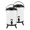 SOGA 2X 12L Stainless Steel Insulated Milk Tea Barrel Hot and Cold Beverage Dispenser Container with Faucet White, Home & Living>Kitchen & Dining>Barware>Spirit Dispensers, , , , ,  - NZ DEPOT 1