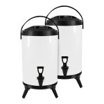 SOGA 2X 14L Stainless Steel Insulated Milk Tea Barrel Hot and Cold Beverage Dispenser Container with Faucet White, Home & Living>Kitchen & Dining>Barware>Spirit Dispensers, , , , ,  - NZ DEPOT 1