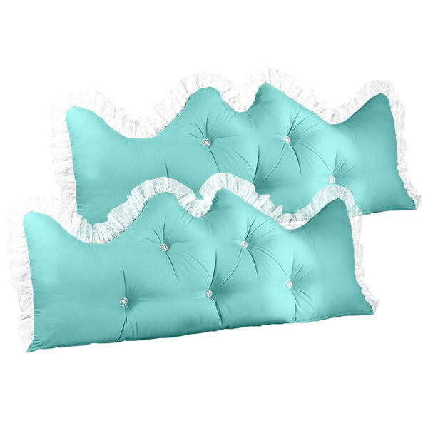SOGA 2X 150cm Light Blue Princess Bed Pillow Headboard Backrest Bedside Tatami Sofa Cushion with Ruffle Lace Home Decor, Furniture>Living Room Furniture>Occasional Chairs, , , , ,  - NZ DEPOT 1