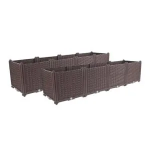 Buy SOGA 2X 160cm Raised Planter Box Vegetable Herb Flower Outdoor Plastic Plants Garden Bed Deepen Online - Garden, Tools & Hardware/Gardening & Lawn Care/Pots, Planters & Container Accessories - 1 - NZ Depot Free Shipping