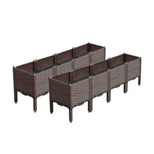 Buy SOGA 2X 160cm Raised Planter Box Vegetable Herb Flower Outdoor Plastic Plants Garden Bed with Legs Deepen Online - Garden, Tools & Hardware/Gardening & Lawn Care/Pots, Planters & Container Accessories - 1 - NZ Depot Free Shipping