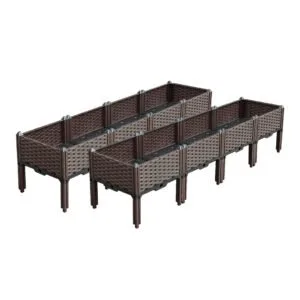 Buy SOGA 2X 160cm Raised Planter Box Vegetable Herb Flower Outdoor Plastic Plants Garden Bed with Legs Online - Garden, Tools & Hardware/Gardening & Lawn Care/Pots, Planters & Container Accessories - 1 - NZ Depot Free Shipping