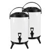 SOGA 2X 16L Stainless Steel Insulated Milk Tea Barrel Hot and Cold Beverage Dispenser Container with Faucet White, Home & Living>Kitchen & Dining>Barware>Spirit Dispensers, , , , ,  - NZ DEPOT 1
