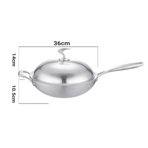 SOGA 2X 18/10 Stainless Steel Fry Pan 36cm Frying Pan Top Grade Skillet with Helper Handle and Lid, home & living, kitchen & dining, cookware, frying pans, ,  - NZ DEPOT 2