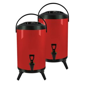 SOGA 2X 18L Stainless Steel Insulated Milk Tea Barrel Hot and Cold Beverage Dispenser Container with Faucet Red, Home & Living, Kitchen & Dining, Barware, Spirit Dispensers, ,  - NZ DEPOT 1