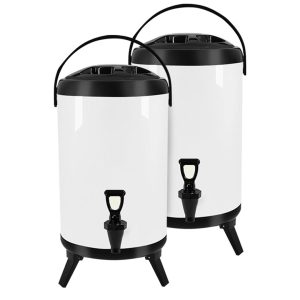 SOGA 2X 18L Stainless Steel Insulated Milk Tea Barrel Hot and Cold Beverage Dispenser Container with Faucet White, Home & Living, Kitchen & Dining, Barware, Spirit Dispensers, ,  - NZ DEPOT 1