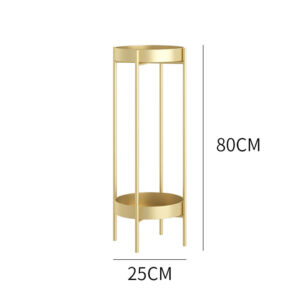 SOGA 2X 2 Layer 80cm Gold Metal Plant Stand Flower Pot Holder Corner Shelving Rack Indoor Display, Home & Living, Home Decor, Indoor Pots, Planters and Plant Stands, , ,  - NZ DEPOT 2