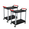 SOGA 2X 2 Tier Food Trolley Portable Kitchen Cart Multifunctional Big Utility Service with wheels 845x430x940mm Black, Business & Industrial>Food Service>Food Service Carts, , , , ,  - NZ DEPOT 1
