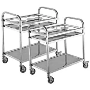 Buy SOGA 2X 2 Tier Stainless Steel 8 Compartment Kitchen Seasoning Car Service Trolley Condiment Holder Cart Spice Bowl Online - Business & Industrial/Food Service/Food Service Carts - 1 - NZ Depot Free Shipping