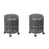 SOGA 2X 2 Tier Steel Round Rotating Kitchen Cart Multi-Functional Shelves Portable Storage Organizer with Wheels, Garden, Tools & Hardware>Garage Storage & Organisation>Utility Shelves, , , , ,  - NZ DEPOT 1