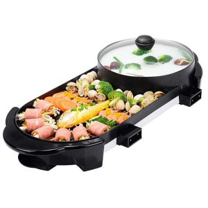 SOGA 2X 2  in 1 Electric Non-Stick BBQ Teppanyaki Grill Plate Steamboat Hotpot 2-8 Person, Home & Living, Kitchen & Dining, Cookware, Griddles & Grill Pans, ,  - NZ DEPOT 2