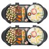 SOGA 2X 2  in 1 Electric Non-Stick BBQ Teppanyaki Grill Plate Steamboat Hotpot 2-8 Person, Home & Living>Kitchen & Dining>Cookware>Griddles & Grill Pans, , , , ,  - NZ DEPOT 1