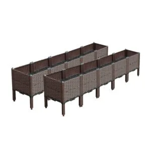 Buy SOGA 2X 200cm Raised Planter Box Vegetable Herb Flower Outdoor Plastic Plants Garden Bed with Legs Deepen Online - Garden, Tools & Hardware/Gardening & Lawn Care/Pots, Planters & Container Accessories - 1 - NZ Depot Free Shipping