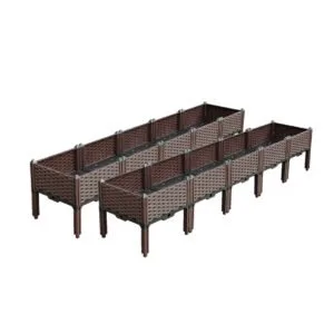 Buy SOGA 2X 200cm Raised Planter Box Vegetable Herb Flower Outdoor Plastic Plants Garden Bed with Legs Online - Garden, Tools & Hardware/Gardening & Lawn Care/Pots, Planters & Container Accessories - 1 - NZ Depot Free Shipping