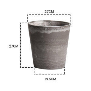 SOGA 2X 27cm Rock Grey Round Resin Plant Flower Pot in Cement Pattern Planter Cachepot for Indoor Home Office, Home & Living, Home Decor, Indoor Pots, Planters and Plant Stands, , ,  - NZ DEPOT 2