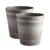 SOGA 2X 27cm Rock Grey Round Resin Plant Flower Pot in Cement Pattern Planter Cachepot for Indoor Home Office, Home & Living>Home Decor>Indoor Pots, Planters and Plant Stands, , , , ,  - NZ DEPOT 1
