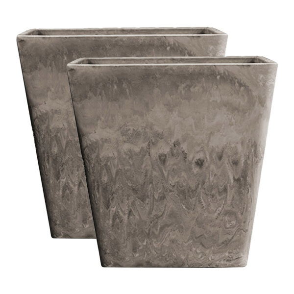 Soga 2X 27Cm Sand Grey Square Resin Plant Flower Pot In Cement Pattern Planter Cachepot For Indoor Home Office, Home &Amp; Living, Home Decor, Indoor Pots, Planters And Plant Stands, , ,  - Nz Depot 1