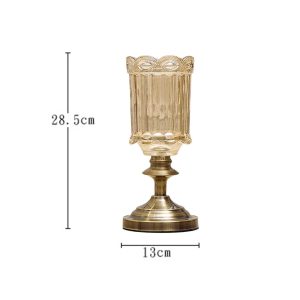 SOGA 2X 28cm Transparent Glass Flower Vase with Metal Base Filler Vase, Home & Living, Home Decor, Vases, , ,  - NZ DEPOT 2