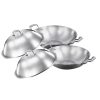 SOGA 2X 3-Ply 38cm Stainless Steel Double Handle Wok Frying Fry Pan Skillet with Lid, Home & Living>Kitchen & Dining>Cookware>Frying Pans, , , , , - NZ DEPOT 1