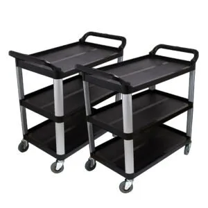 Buy SOGA 2X 3 Tier 83.5x43x95cm Food Trolley Food Waste Cart Food Utility Mechanic Kitchen Small Online - Business & Industrial/Food Service/Food Service Carts - 1 - NZ Depot Free Shipping