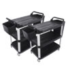 SOGA 2X 3 Tier 83x43x95cm Food Trolley Food Waste Cart w/ 2 Bins Storage Kitchen Small, Business & Industrial>Food Service>Food Service Carts, , , , ,  - NZ DEPOT 1