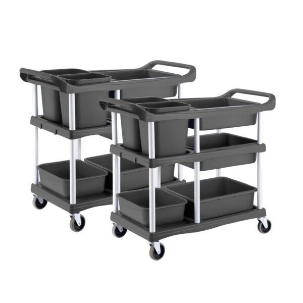 SOGA 2X 3-Tier Commercial Soiled Food Trolley Dirty Plate Cart Five Buckets Kitchen Food Utility, Business & Industrial>Food Service>Food Service Carts, , , , ,  - NZ DEPOT 1