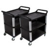 SOGA 2X 3 Tier Covered Food Trolley Food Waste Cart Storage Mechanic Kitchen Black, Business & Industrial>Food Service>Food Service Carts, , , , ,  - NZ DEPOT 1