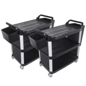 Buy SOGA 2X 3 Tier Covered Food Trolley Food Waste Cart Storage Mechanic Kitchen with Bins Online - Business & Industrial/Food Service/Food Service Carts - 1 - NZ Depot Free Shipping