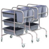 SOGA 2X 3 Tier Food Trolley Food Waste Cart Five Buckets Kitchen Food Utility 80x43x89cm Round, Business & Industrial>Food Service>Food Service Carts, , , , ,  - NZ DEPOT 1