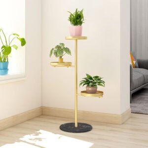 Buy SOGA 2X 3 Tier Gold Round Plant Stand Flowerpot Tray Display Living Room Balcony Metal Decorative Shelf Online - Home & Living/Home Decor/Indoor Pots, Planters and Plant Stands - 4 - NZ Depot Free Shipping