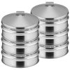 SOGA 2X 3 Tier Stainless Steel Steamers With Lid Work inside of Basket Pot Steamers 28cm, home & living > kitchen & dining > cookware > steamers, , , , ,  - NZ DEPOT 1