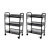 SOGA 2X 3 Tier Steel Black Bee Mesh Kitchen Cart Multi-Functional Shelves Portable Storage Organizer with Wheels, Garden, Tools & Hardware>Garage Storage & Organisation>Utility Shelves, , , , ,  - NZ DEPOT 1