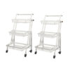 SOGA 2X 3 Tier Steel White Adjustable Kitchen Cart Multi-Functional Shelves Portable Storage Organizer with Wheels, Garden, Tools & Hardware>Garage Storage & Organisation>Utility Shelves, , , , ,  - NZ DEPOT 1