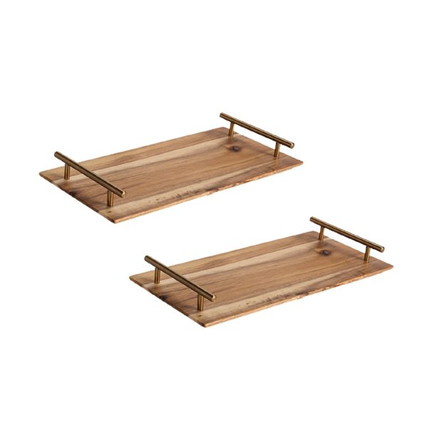 SOGA 2X 30cm Brown Rectangle Wooden Acacia Food Serving Tray Charcuterie Board Centerpiece  Home Decor, Kitchenware, Table Top, Servingware, Servingware Platter, ,  - NZ DEPOT 1