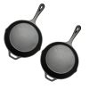 SOGA 2X 30cm Round Cast Iron Frying Pan Skillet Steak Sizzle Platter with Helper Handle, Home & Living>Kitchen & Dining>Cookware>Frying Pans, , , , ,  - NZ DEPOT 1