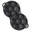 SOGA 2X 31.5cm Cast Iron Takoyaki Fry Pan Octopus Balls Maker 7 Hole Cavities Grill Mold, Home & Living>Kitchen & Dining>Cookware>Frying Pans, , , , , - NZ DEPOT 1