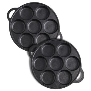 SOGA 2X 31.5cm Cast Iron Takoyaki Fry Pan Octopus Balls Maker 7 Hole Cavities Grill Mold, Home & Living, Kitchen & Dining, Cookware, Frying Pans, ,  - NZ DEPOT 1