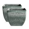 SOGA 2X 32cm Green Grey Square Resin Plant Flower Pot in Cement Pattern Planter Cachepot for Indoor Home Office, Home & Living>Home Decor>Indoor Pots, Planters and Plant Stands, , , , ,  - NZ DEPOT 1