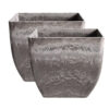 SOGA 2X 32cm Rock Grey Square Resin Plant Flower Pot in Cement Pattern Planter Cachepot for Indoor Home Office, Home & Living>Home Decor>Indoor Pots, Planters and Plant Stands, , , , ,  - NZ DEPOT 1