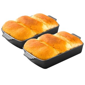 SOGA 2X 33cm Cast Iron Rectangle Bread Cake Baking Dish Lasagna Roasting Pan, Home & Living, Kitchen & Dining, Bakeware, Baking Dishes, ,  - NZ DEPOT 1