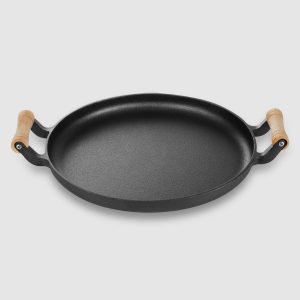 SOGA 2X 35cm Cast Iron Frying Pan Skillet Steak Sizzle Fry Platter With Wooden Handle No Lid, Home & Living, Kitchen & Dining, Cookware, Frying Pans, ,  - NZ DEPOT 2