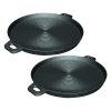 SOGA 2X 35cm Round Ribbed Cast Iron Frying Pan Skillet Steak Sizzle Platter with Handle, Home & Living>Kitchen & Dining>Cookware>Frying Pans, , , , , - NZ DEPOT 1