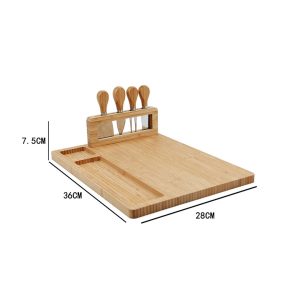 SOGA 2X 36cm Brown Rectangular Wood Cheese Board Charcuterie Serving Tray with Knife Set Countertop Decor, Kitchenware, Table Top, Servingware, Servingware Platter, ,  - NZ DEPOT 2