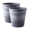 SOGA 2X 37cm Weathered Grey Round Resin Plant Flower Pot in Cement Pattern Planter Cachepot for Indoor Home Office, Home & Living>Home Decor>Indoor Pots, Planters and Plant Stands, , , , ,  - NZ DEPOT 1