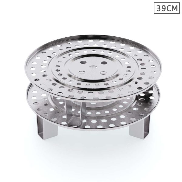 Soga 2X 39Cm Stainless Steel Steamer Insert Stock Pot Steaming Rack Stockpot Tray, Home &Amp; Living &Gt; Kitchen &Amp; Dining &Gt; Cookware &Gt; Stock &Amp; Multi Pots, , , , ,  - Nz Depot 1