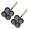 SOGA 2X 4 Mold Multi-Portion Cast Iron Breakfast Fried Egg Pancake Omelet Fry Pan, Home & Living, Kitchen & Dining, Cookware, Frying Pans, ,  - NZ DEPOT 1