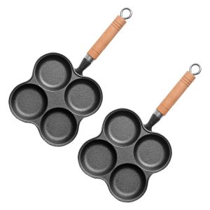 SOGA 2X 4 Mold Multi-Portion Cast Iron Breakfast Fried Egg Pancake Omelet Fry Pan, Home & Living, Kitchen & Dining, Cookware, Frying Pans, ,  - NZ DEPOT 1