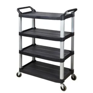 Buy SOGA 2X 4 Tier Food Trolley Portable Kitchen Cart Multifunctional Big Utility Service with wheels 950x500x1270mm Black Online - Business & Industrial/Food Service/Food Service Carts - 2 - NZ Depot Free Shipping