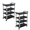 SOGA 2X 4 Tier Food Trolley Portable Kitchen Cart Multifunctional Big Utility Service with wheels 950x500x1270mm Black, Business & Industrial>Food Service>Food Service Carts, , , , ,  - NZ DEPOT 1